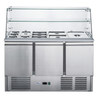 FED-X Three Door Salad Prep Fridge with Glass Top - XS903GC