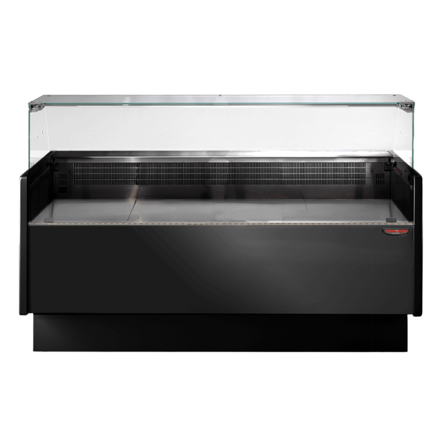 Tecnodom Serie MR80 Black 1520mm Wide Deli Display with Storage and Castors - TDMR-0815B
