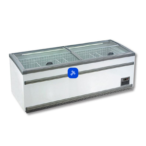 ZCD-L250S Supermarket Island Dual Temperature Freezer & Chiller with Glass Sliding Lids