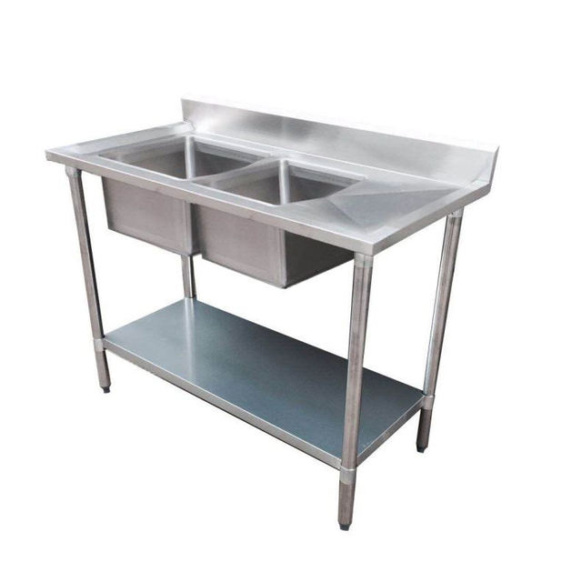 Modular System Double Sink Bench Left Handed 1800x700x900mm - 1800-7-DSBL