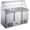 FED-X Three Door Salad Prep Fridge with Glass Top - XS903GC