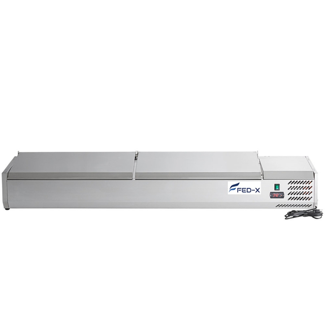 FED-X Salad Bench with Stainless Steel Lids - XVRX2000/380S