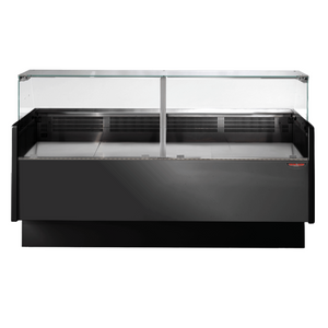 Tecnodom Serie MR80 Black 2000mm Wide Deli Display with Storage and Castors - TDMR-0820B