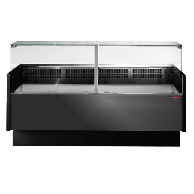 Tecnodom Serie MR80 Black 2000mm Wide Deli Display with Storage and Castors - TDMR-0820B