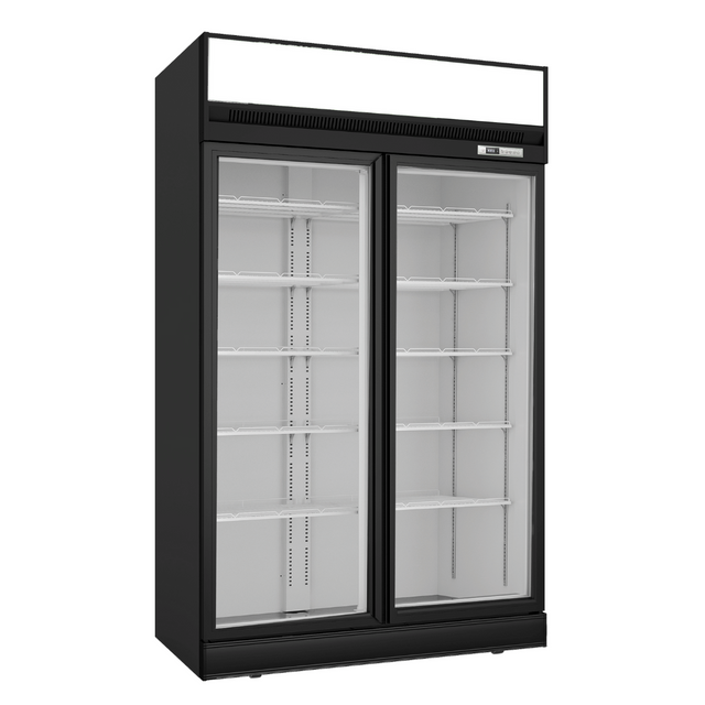 Thermaster Black Upright Double Glass Door Freezer - LG-1006DF