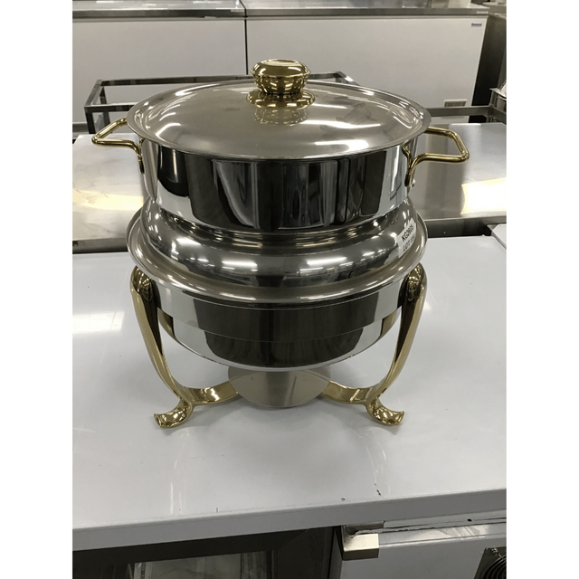 Ex-Showroom: Kingo Round Soup Station with Gilt Legs and Handles - KG2605-VIC694