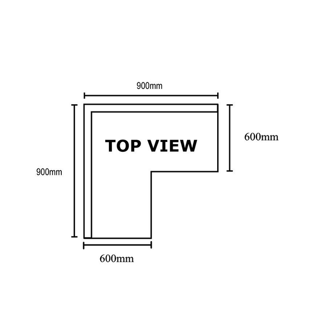 Economic Corner Workbench,100mm Splashback & Undershelf - 0900-6-WBCB