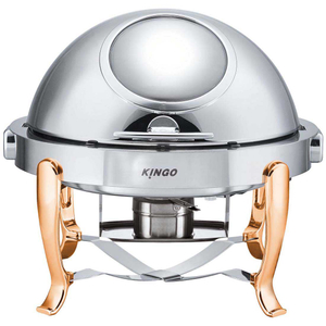KGS6803 Round Chafing Dish with Gilt Legs