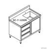 SC-7-1200R-H CABINET WITH RIGHT SINK