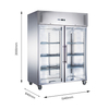 FED-X S/S Two Full Glass Door Upright Fridge - XURC1200G2V