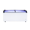 Two glass sliding lids chest freezer with castors - ST445