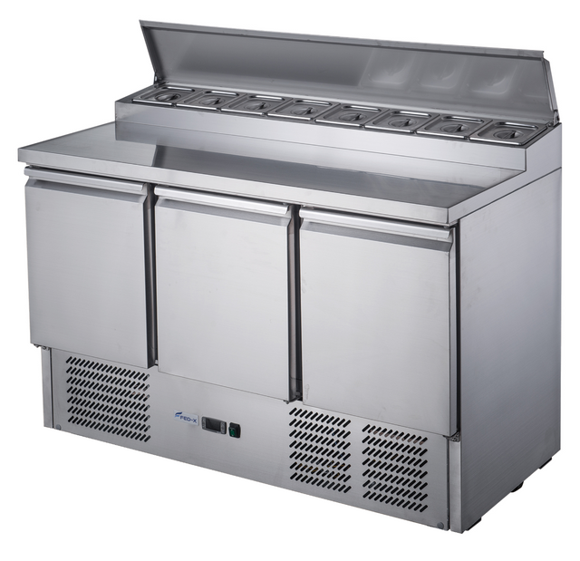 FED-X Three Door Salad Prep Fridge - XGNS1300D