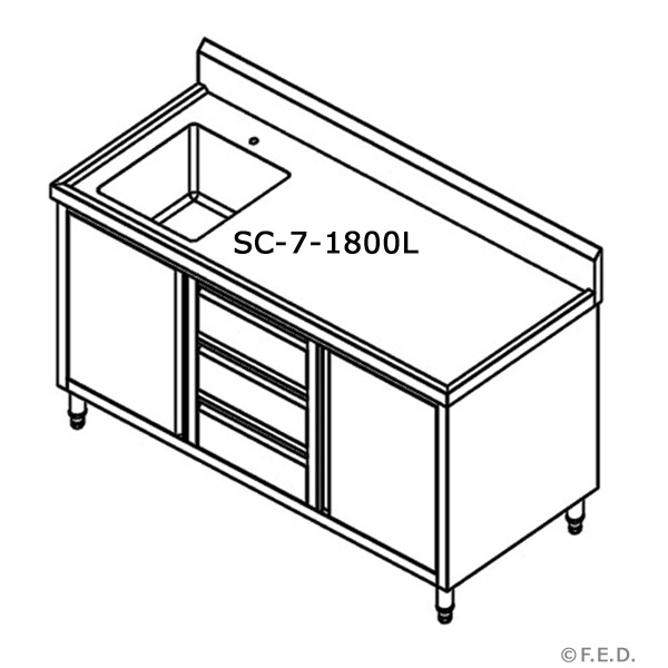 SC-7-1800L-H CABINET WITH LEFT SINK