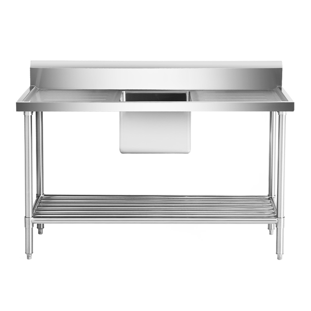 Single Centre Sink Bench & Pot Undershelf SSB6-1500C/A