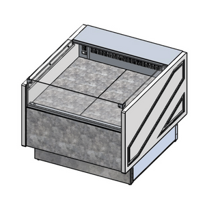 Tecnodom Square Deli, Poultry & Meat Display Add On Units 900mm Depth Storage Surface - TDMR-0910SELF