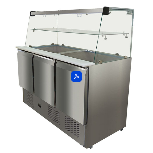 S903GC Three Door Compact Workbench Food Sevice Fridge