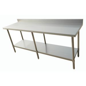 2100-7-WBB Economic 304 Grade Stainless Steel Table with splashback 2100x700x900 - 6 legs