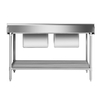 Modular System Double Centre Sink Bench with Pot Undershelf - DSB7-1500C/A