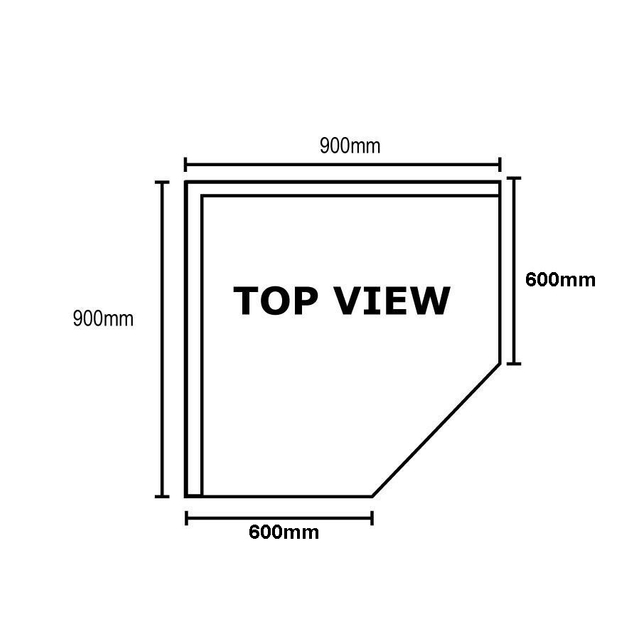0900-6-WBCB/H - Corner Workbench with 100mm Splashback, 900x900x900mm