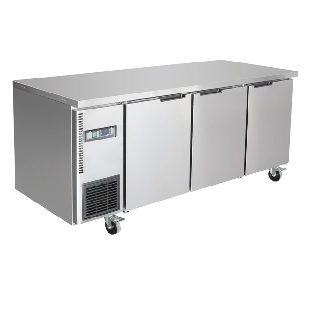 Thermaster Stainless Steel Triple Door Workbench Freezer - TS1800BT-3D