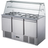 FED-X Three Door Salad Prep Fridge with Glass Top - XS903GC