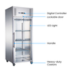 FED-X S/S Full Glass Door Upright Freezer - XURF600G1V