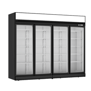 Thermaster Black Upright Four Glass Door Fridge LG-2121D