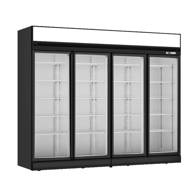 Thermaster Black Upright Four Glass Door Fridge LG-2121D