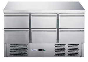 FED-X Six Drawer Compact Workbench Fridge - XGNS1300-6D