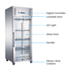 FED-X S/S Full Glass Door Upright Fridge - XURC600G1V
