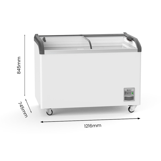 Thermaster Heavy Duty Supermarket Glass Sliding Lid Freezers 406L - SD-406K