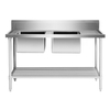 Double Left Sink Bench with Pot Undershelf DSB7-1500L/A