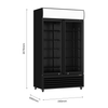 Thermaster Colourbond Upright Beverage Fridge 2 Doors Black - LG-1000BP