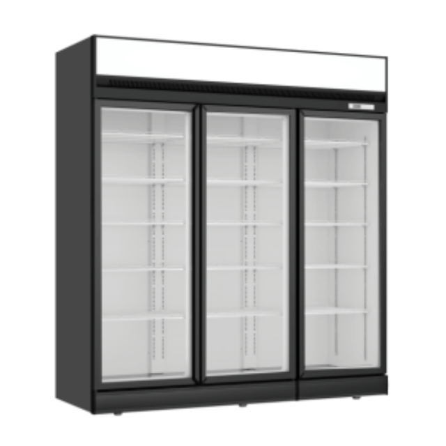 Thermaster Black Upright Three Glass Door Freezer - LG-1563DF