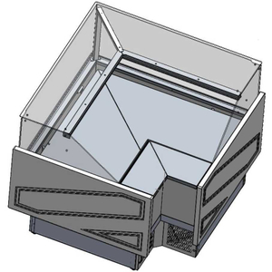 Tecnodom Series MR9.5 Black Corner Deli Display w/ Storage and Castors TDMR-E